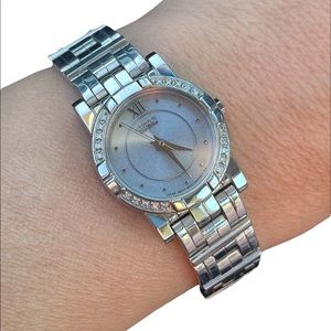 Womens Citizen Eco-Drive Stainless Steel Diamond Wrist Watch